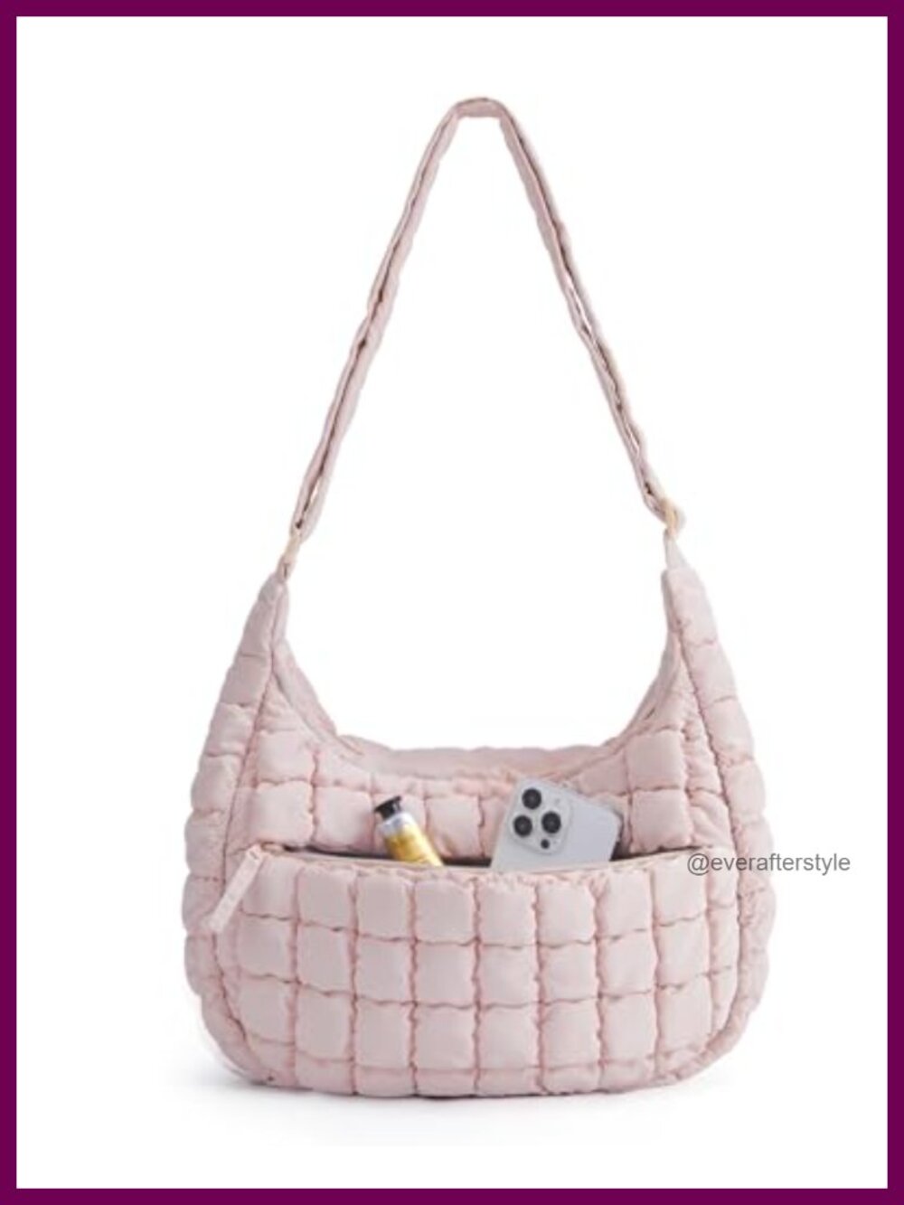Quilted Crossbody Bag Lightweight Nylon Puffy Hobo Shoulder Bag Travel